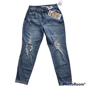 REWASH MOM jeans super high rise distressed raw hem size 28 G2